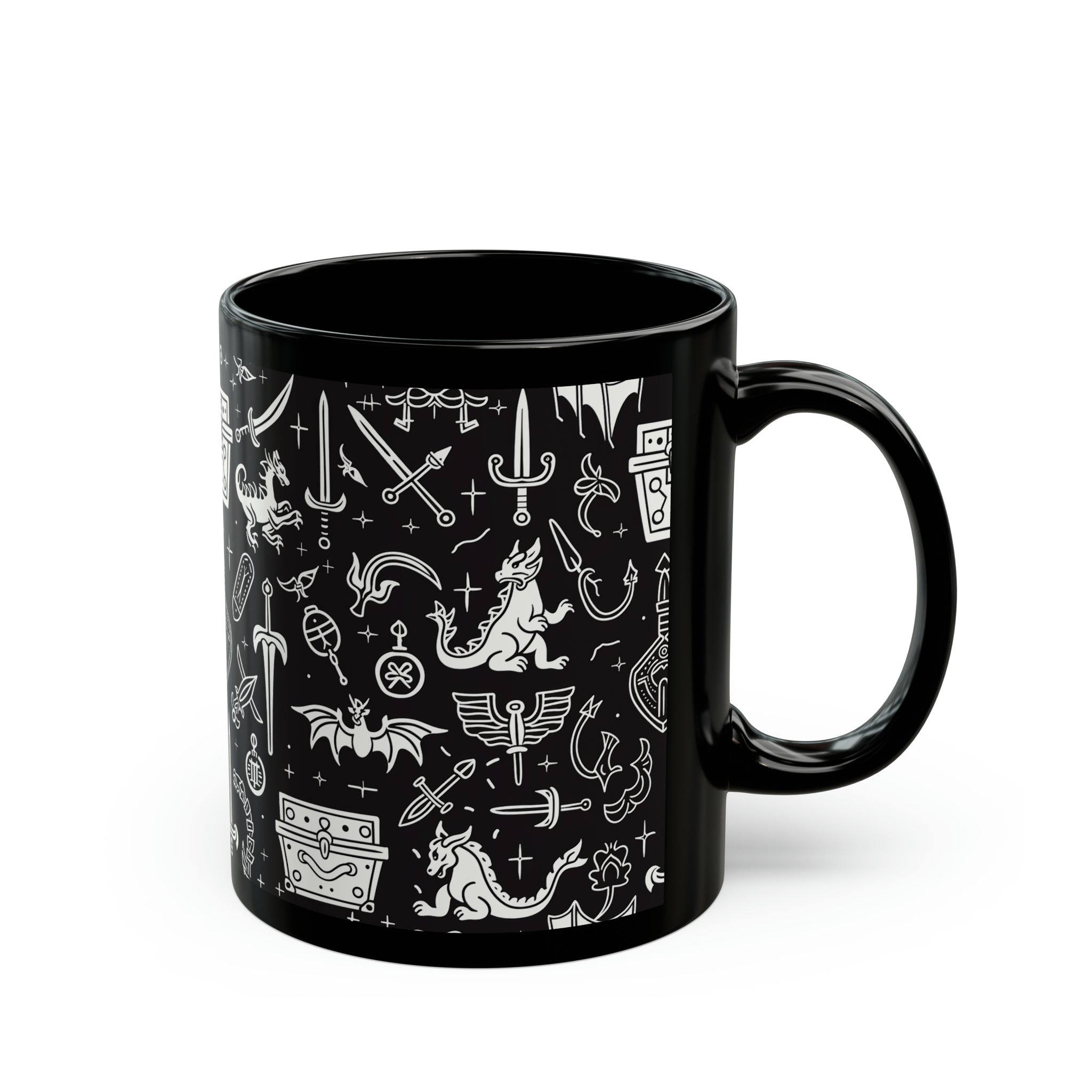 Dragon Treasure Fantasy Mug, 11oz, Gamer Coffee Cup, Fantasy Mug, Mug for Gamers