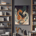 Load image into Gallery viewer, Dragon Wall Art, Fire and Ice Dragon Wall Art, Fantasy Poster, Fantasy Art Print, Matte Vertical Poster, Gamer Gifts, Fantasy Gifts
