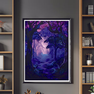 Spooky Forest Wall Art, Fantasy Poster, Fantasy Art Print, Matte Vertical Poster, Gamer Gifts, Fantasy Gifts