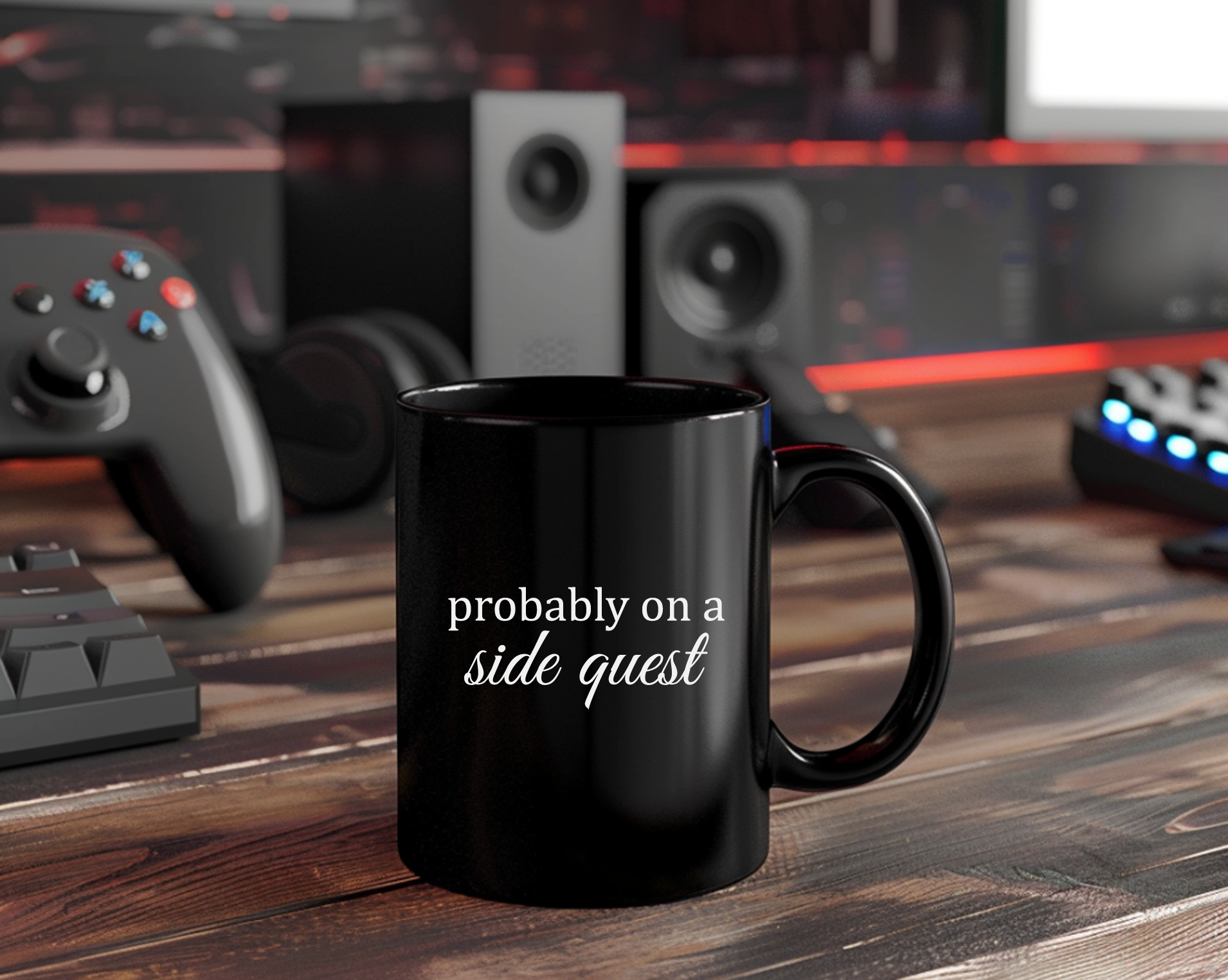 Probably on a Side Quest Mug, 11oz, Gamer Coffee Cup, Fantasy Mug, Mug for Gamers