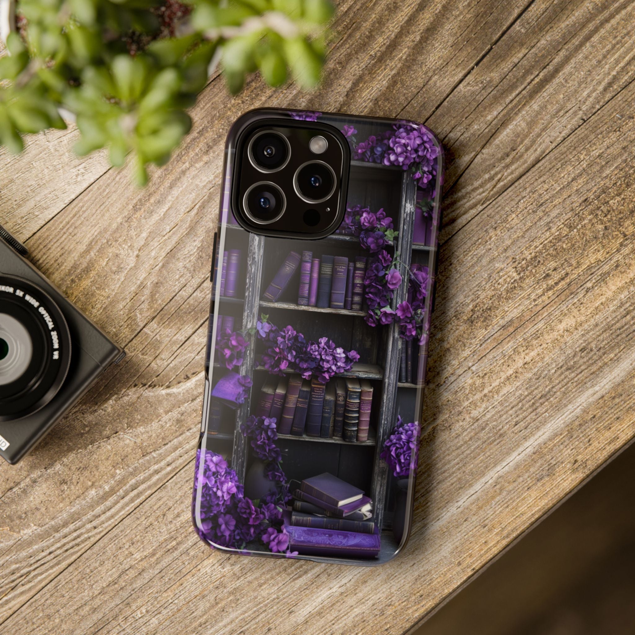 Gothic Purple Books iPhone Case