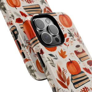 Cozy Fall Pumpkin, Coffee, and Books iPhone Case