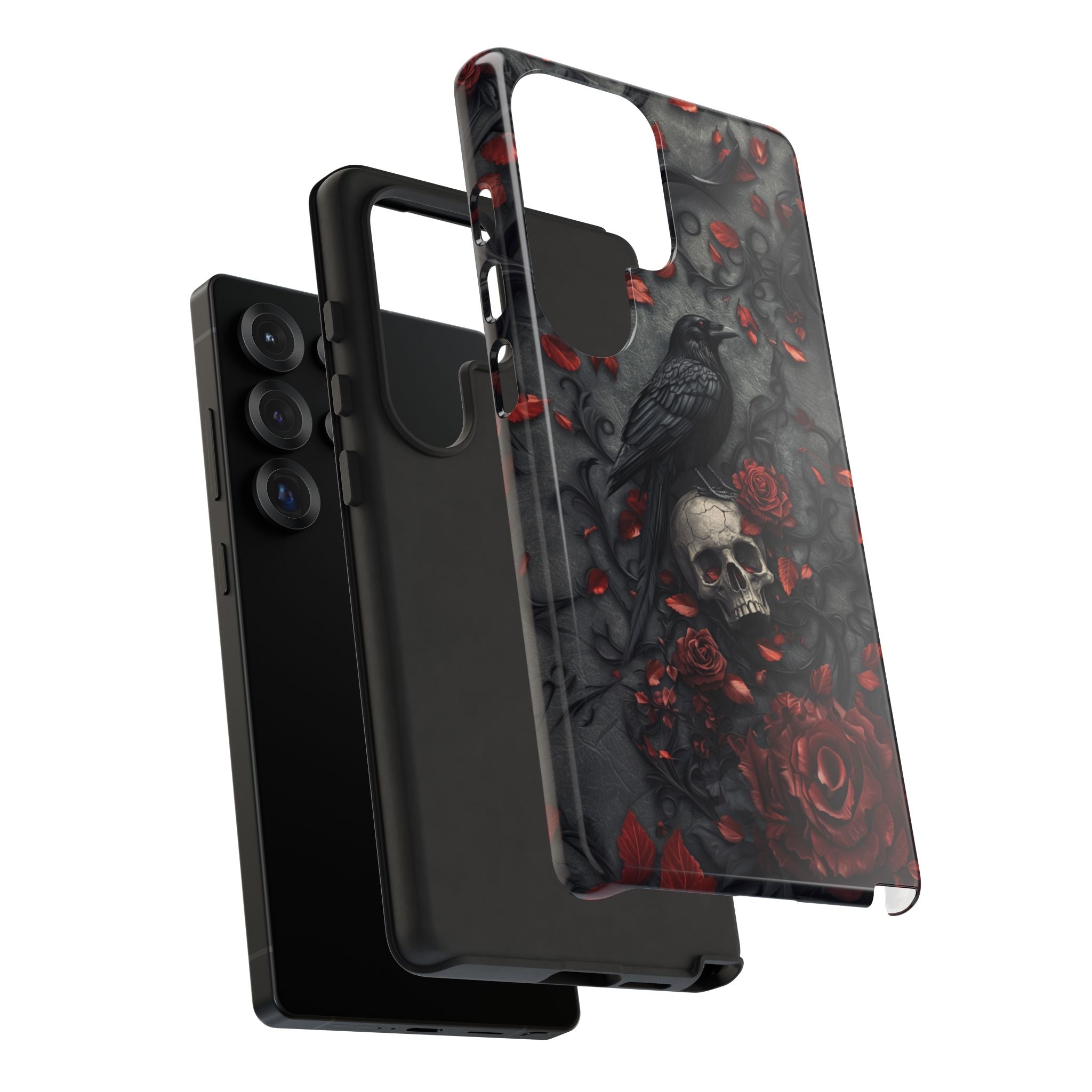 Gothic Raven & Skull Samsung Phone Case