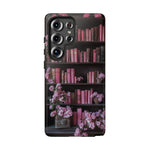 Load image into Gallery viewer, Pink Floral Bookshelf Samsung Phone Case
