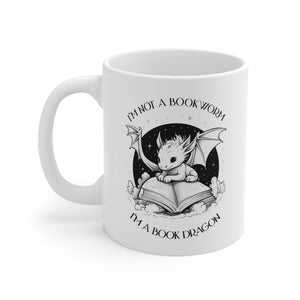 I'm Not a Bookworm I'm a Book Dragon Mug, 11oz, Gamer Mug, Gift for Reader, Fantasy Gift