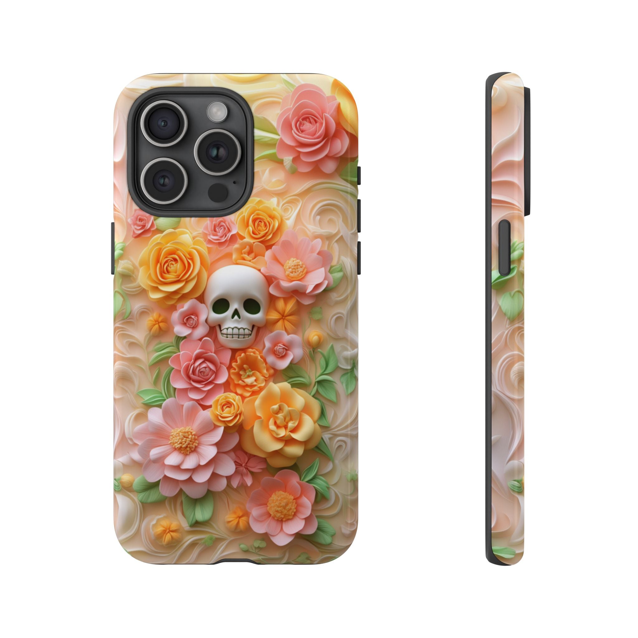 Flowers & Skull Cute iPhone Case