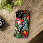 Load image into Gallery viewer, Stained Glass Effect iPhone Tough Case, Floral Phone Case
