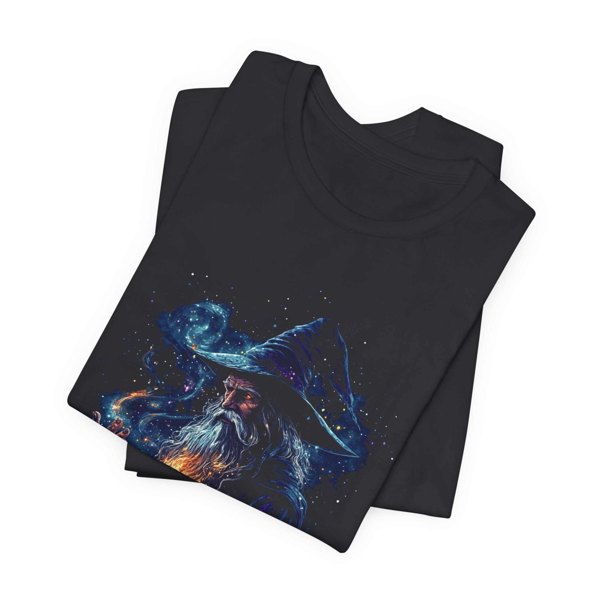 Flame Wizard Tee, Bella Canvas 3001, Fantasy T-Shirt, Wizard T-Shirt