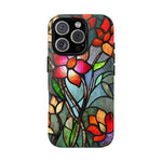 Load image into Gallery viewer, Stained Glass Effect iPhone Tough Case, Floral Phone Case
