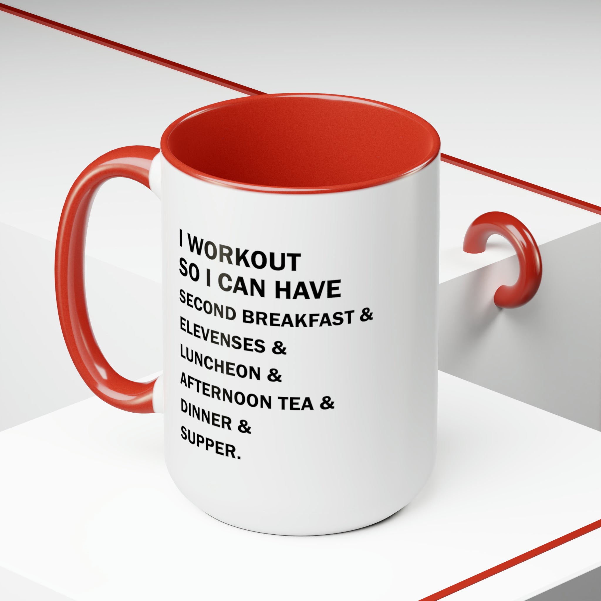 I Workout So I Can Have...Two-Tone Coffee Mug, 15oz