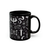 Load image into Gallery viewer, Dragon Treasure Fantasy Mug, 11oz, Gamer Coffee Cup, Fantasy Mug, Mug for Gamers
