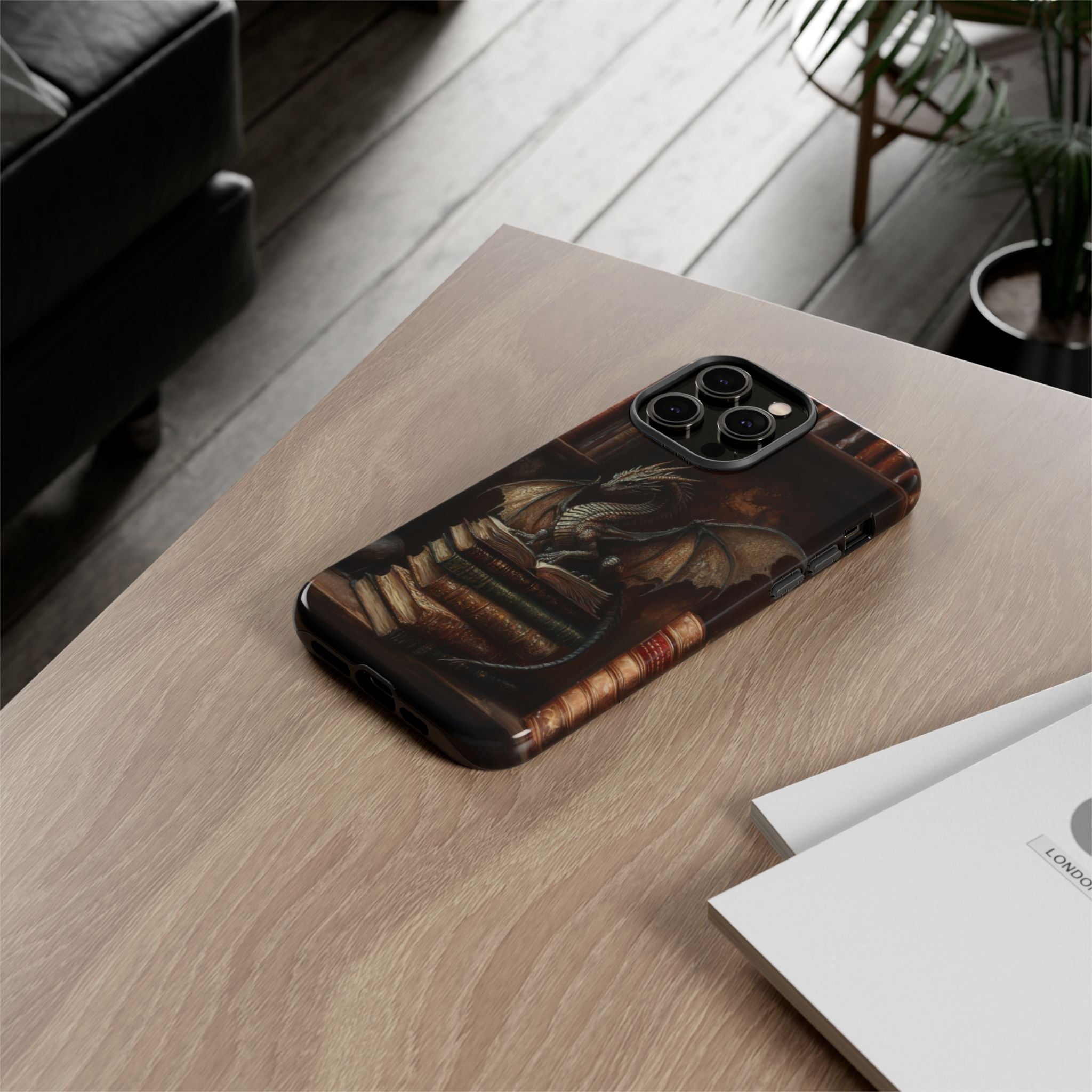 Book Dragon iPhone Tough Case, Fantasy Phone Case, Bookish Phone Case