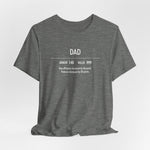 Load image into Gallery viewer, Dad Gamer Stats T-Shirt | Gift for Gamers, Gamer Shirt, Nerdy Gifts, Video Gamer T-Shirt, Father&#39;s Day Shirt
