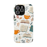 Load image into Gallery viewer, Fall Cozy Coffee and Books iPhone Case
