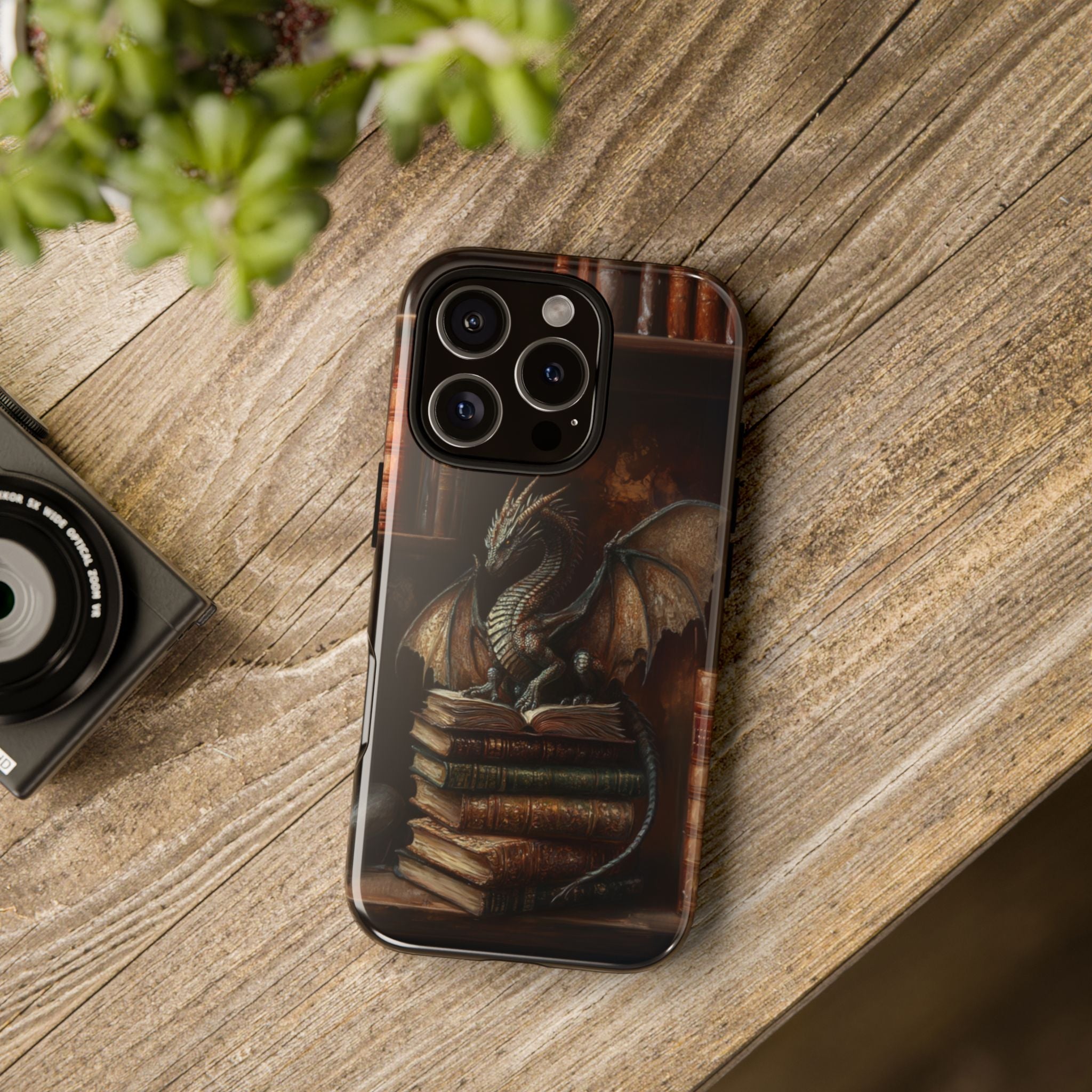 Book Dragon iPhone Tough Case, Fantasy Phone Case, Bookish Phone Case