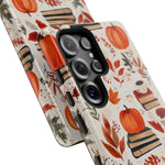 Load image into Gallery viewer, Cozy Fall Pumpkin, Books, and Coffee Samsung Phone Case
