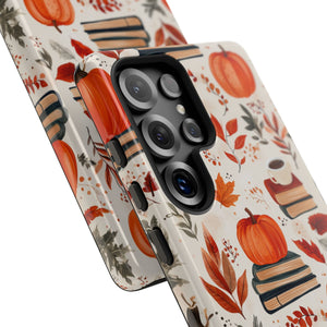 Cozy Fall Pumpkin, Books, and Coffee Samsung Phone Case
