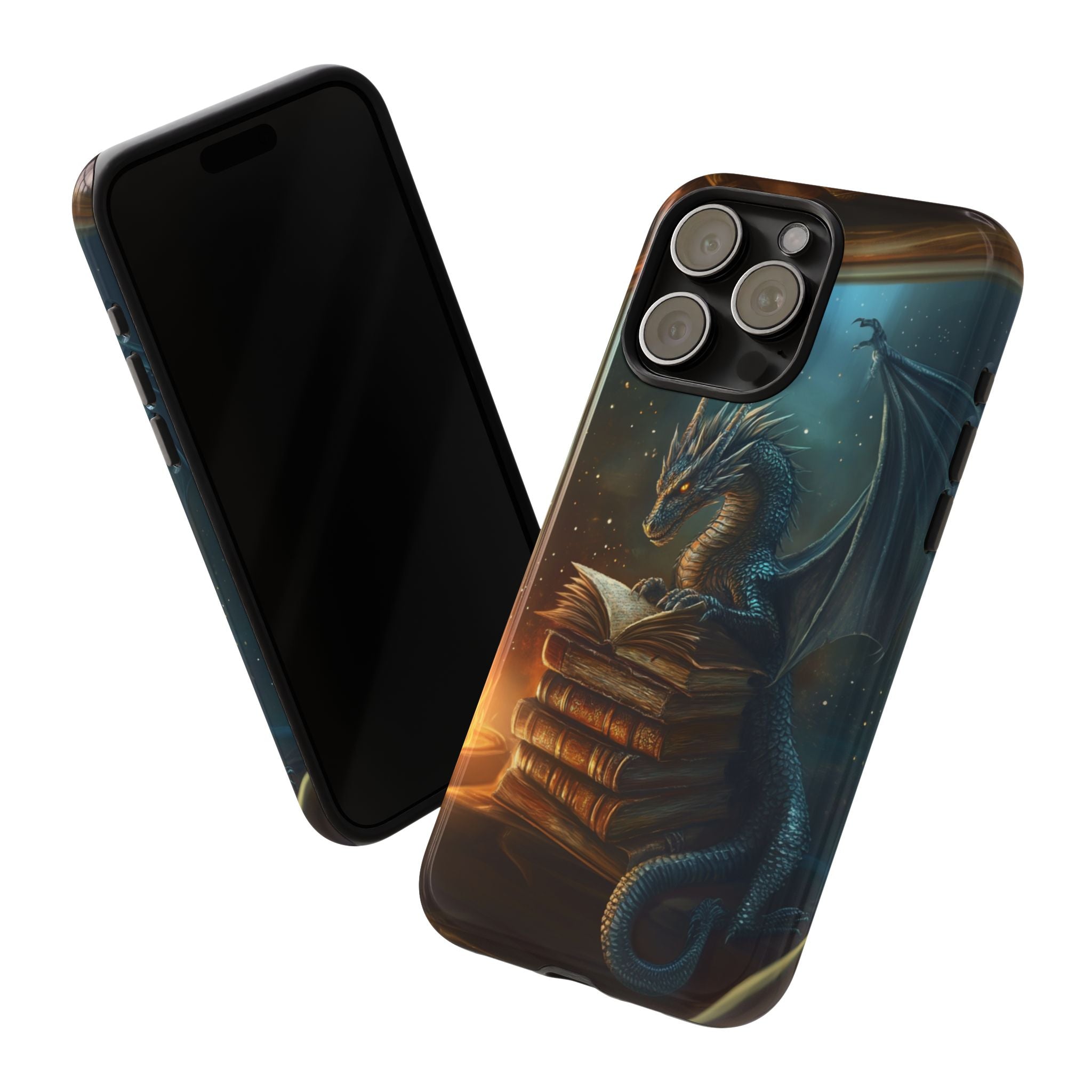 Book Dragon iPhone Tough Case, Fantasy Phone Case, Bookish Phone Case