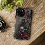 Load image into Gallery viewer, Gothic Raven &amp; Skull iPhone Case
