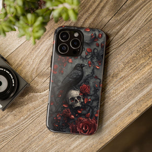 Gothic Raven & Skull iPhone Case
