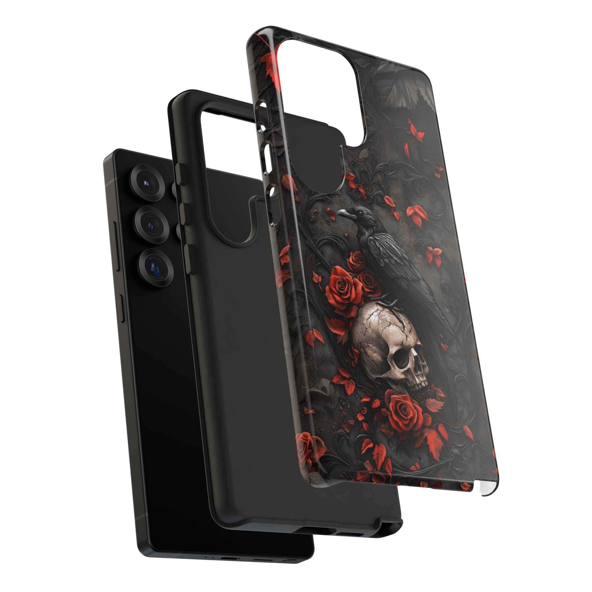 Gothic Raven & Skull Samsung Phone Case