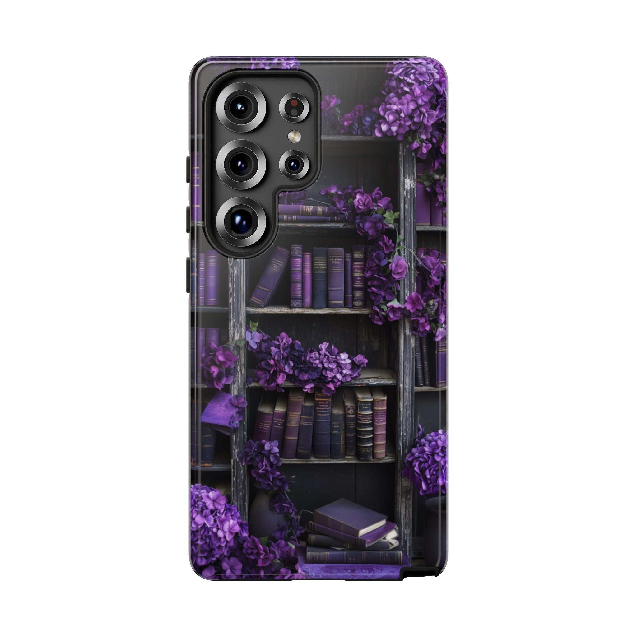 Purple Gothic Bookshelf Samsung Phone Case