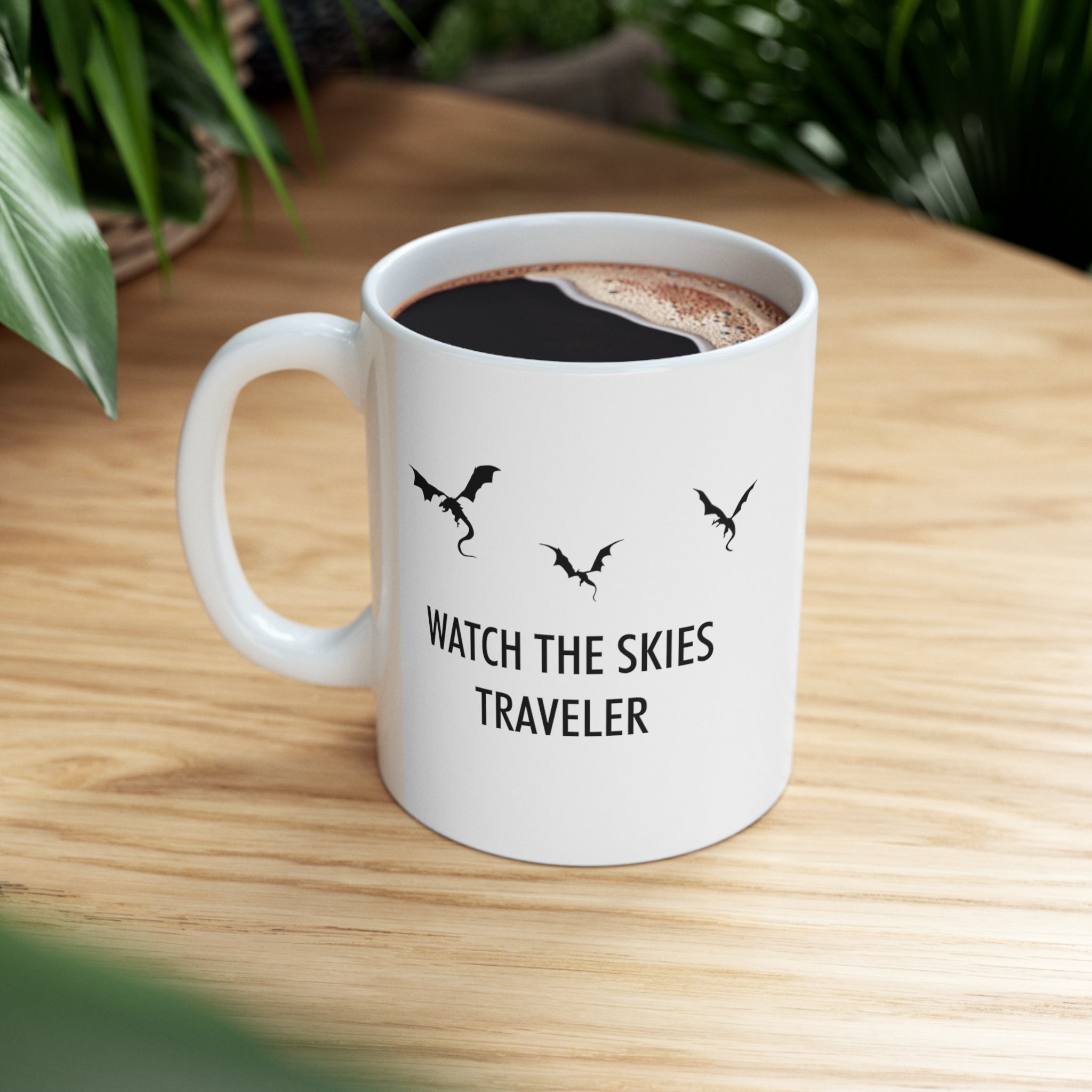 Watch the Skies Traveler Mug 11oz - Gamer Mug, Gift for Gamer, Cute Mug, Cozy Gamer Mug