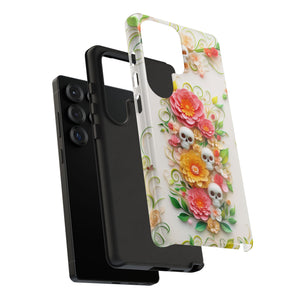 Flowers and Skulls Cute Samsung Phone Case