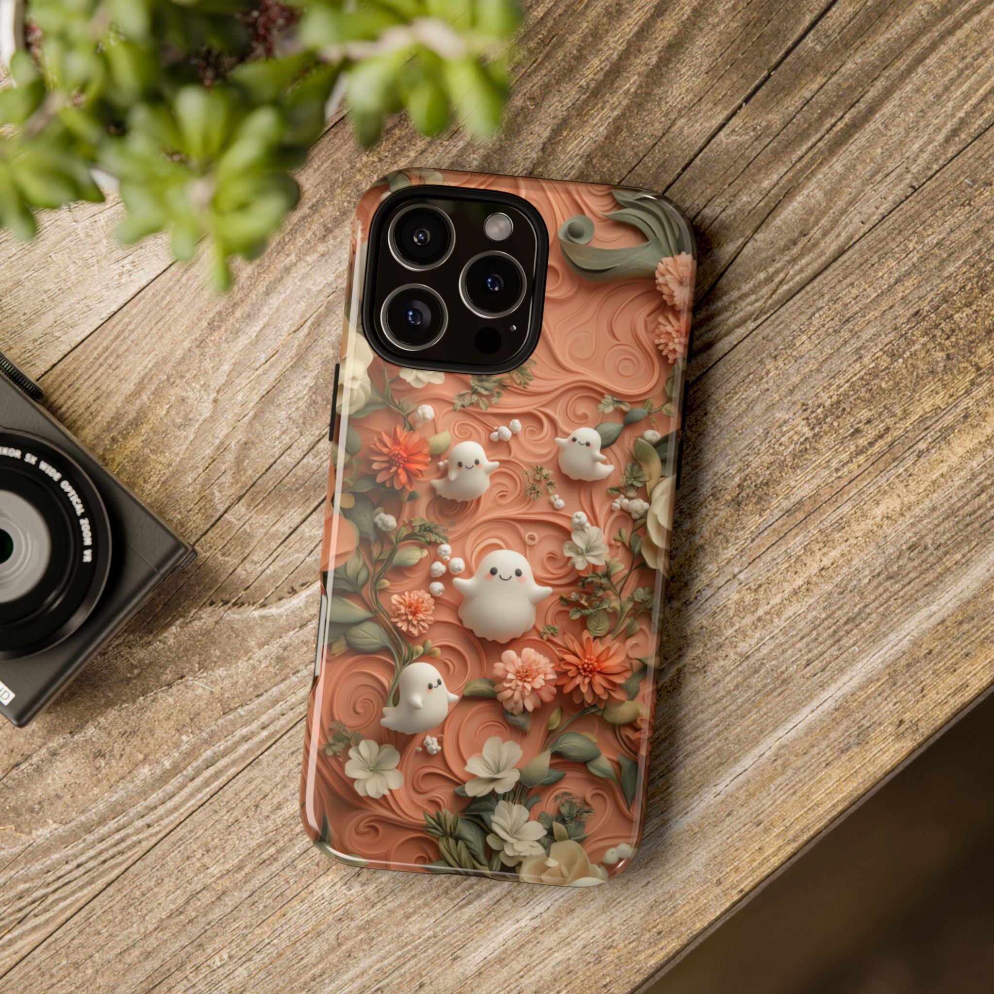 Ghosts & Flowers Cute iPhone Case