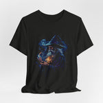 Load image into Gallery viewer, Flame Wizard Tee, Bella Canvas 3001, Fantasy T-Shirt, Wizard T-Shirt
