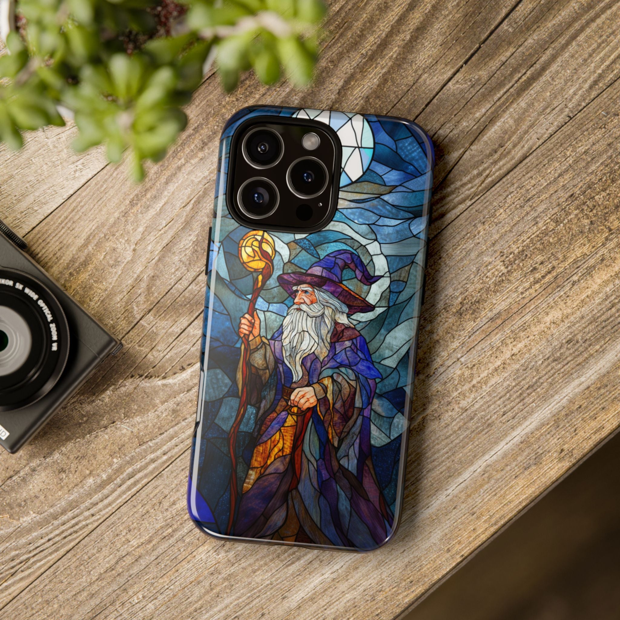 Stained Glass Effect iPhone Tough Case, Wizard Phone Case