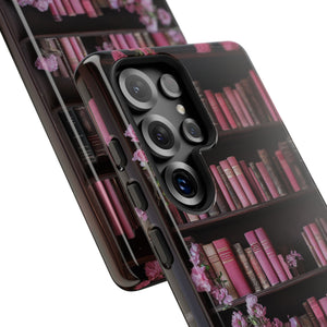 Pink Floral Bookshelf Samsung Phone Case