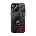 Load image into Gallery viewer, Gothic Raven &amp; Skull iPhone Case
