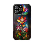 Load image into Gallery viewer, Stained Glass Effect iPhone Tough Case, Floral Phone Case
