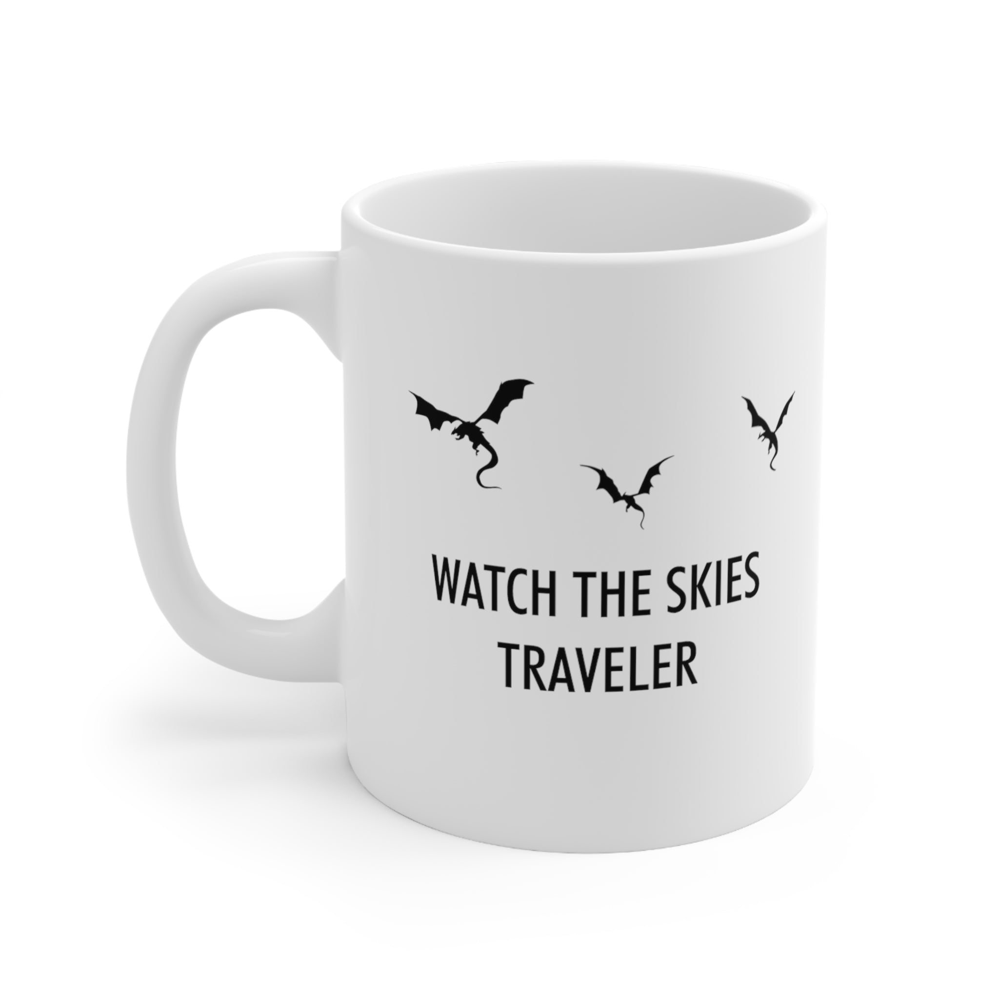Watch the Skies Traveler Mug 11oz - Gamer Mug, Gift for Gamer, Cute Mug, Cozy Gamer Mug