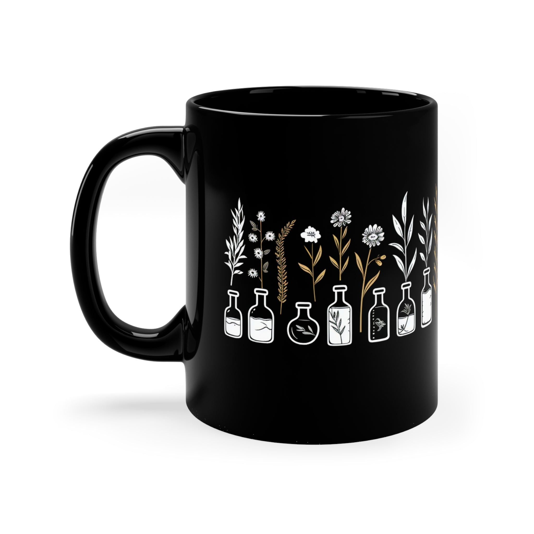 Cute Herbs and Potions Mug, Minimalistic Design, Minimal Potions and Herbs Mug, Cute Coffee Cup, Gamer Coffee Cup, Fantasy Mug