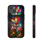 Load image into Gallery viewer, Stained Glass Effect iPhone Tough Case, Floral Phone Case
