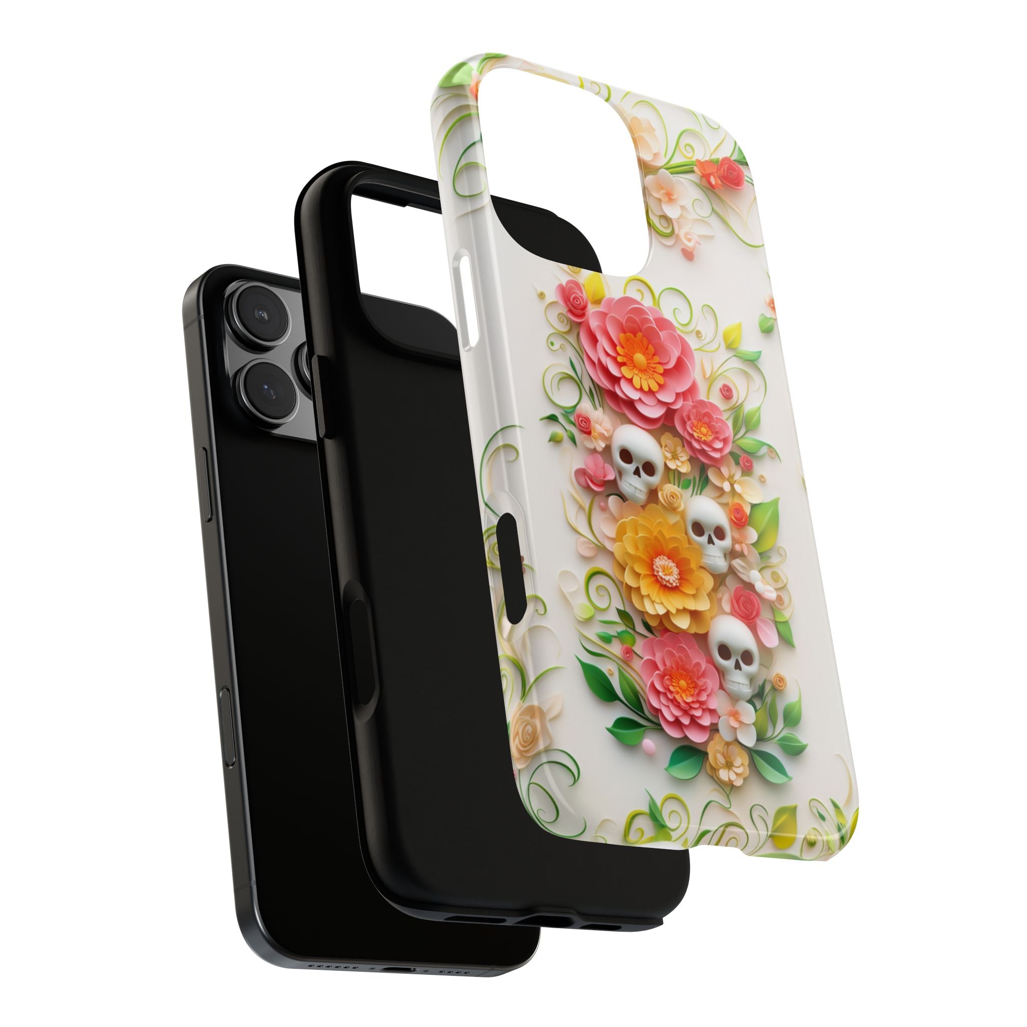 Flowers & Skulls Cute iPhone Case