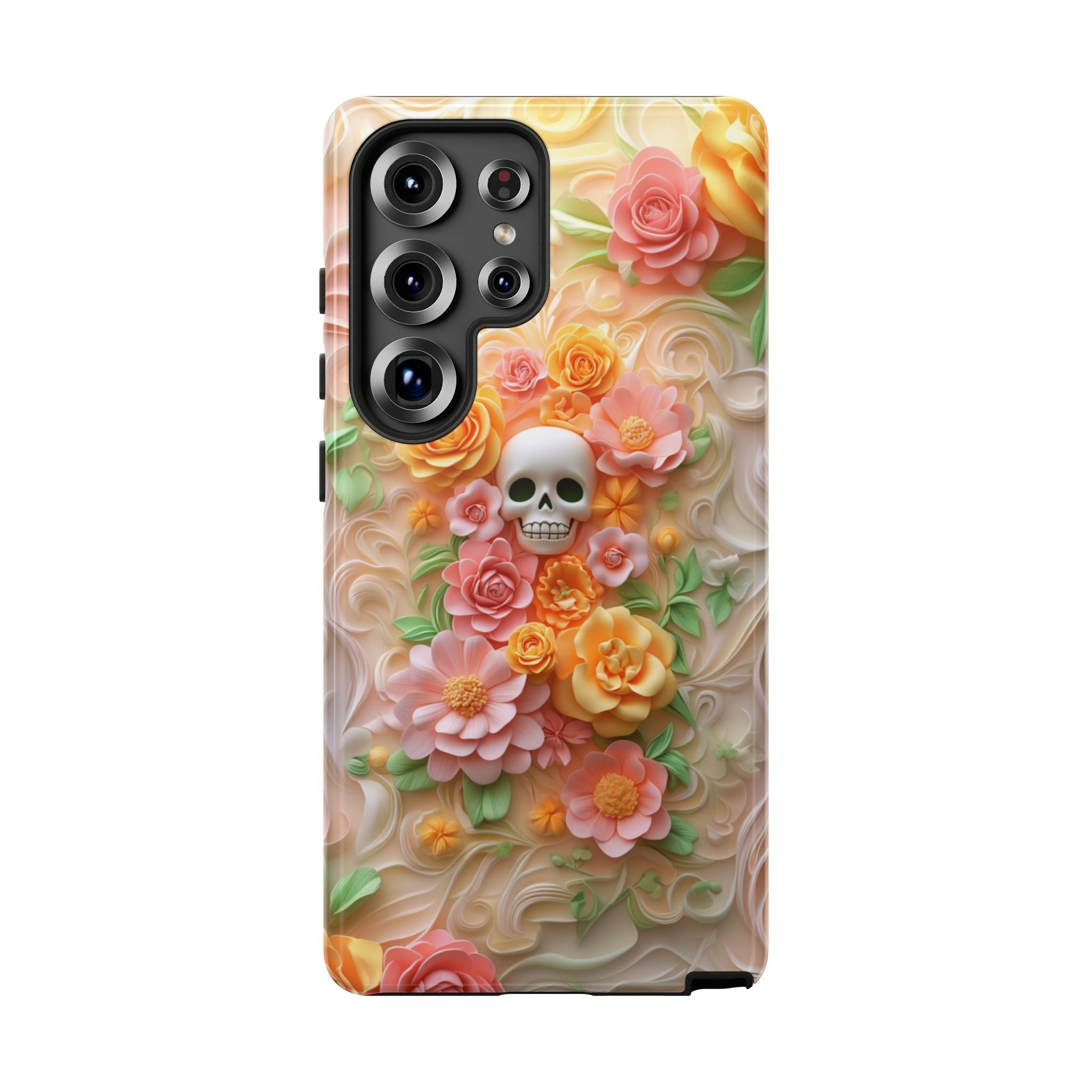 Flowers and Skull Cute Samsung Phone Case
