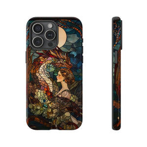 Stained Glass Effect iPhone Tough Case, Dragon Mother Phone Case