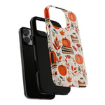 Load image into Gallery viewer, Cozy Fall Pumpkin, Coffee, and Books iPhone Case
