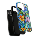 Load image into Gallery viewer, Stained Glass Effect iPhone Tough Case, Floral Phone Case
