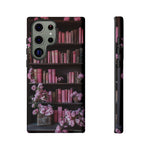 Load image into Gallery viewer, Pink Floral Bookshelf Samsung Phone Case
