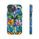 Load image into Gallery viewer, Stained Glass Effect iPhone Tough Case, Floral Phone Case
