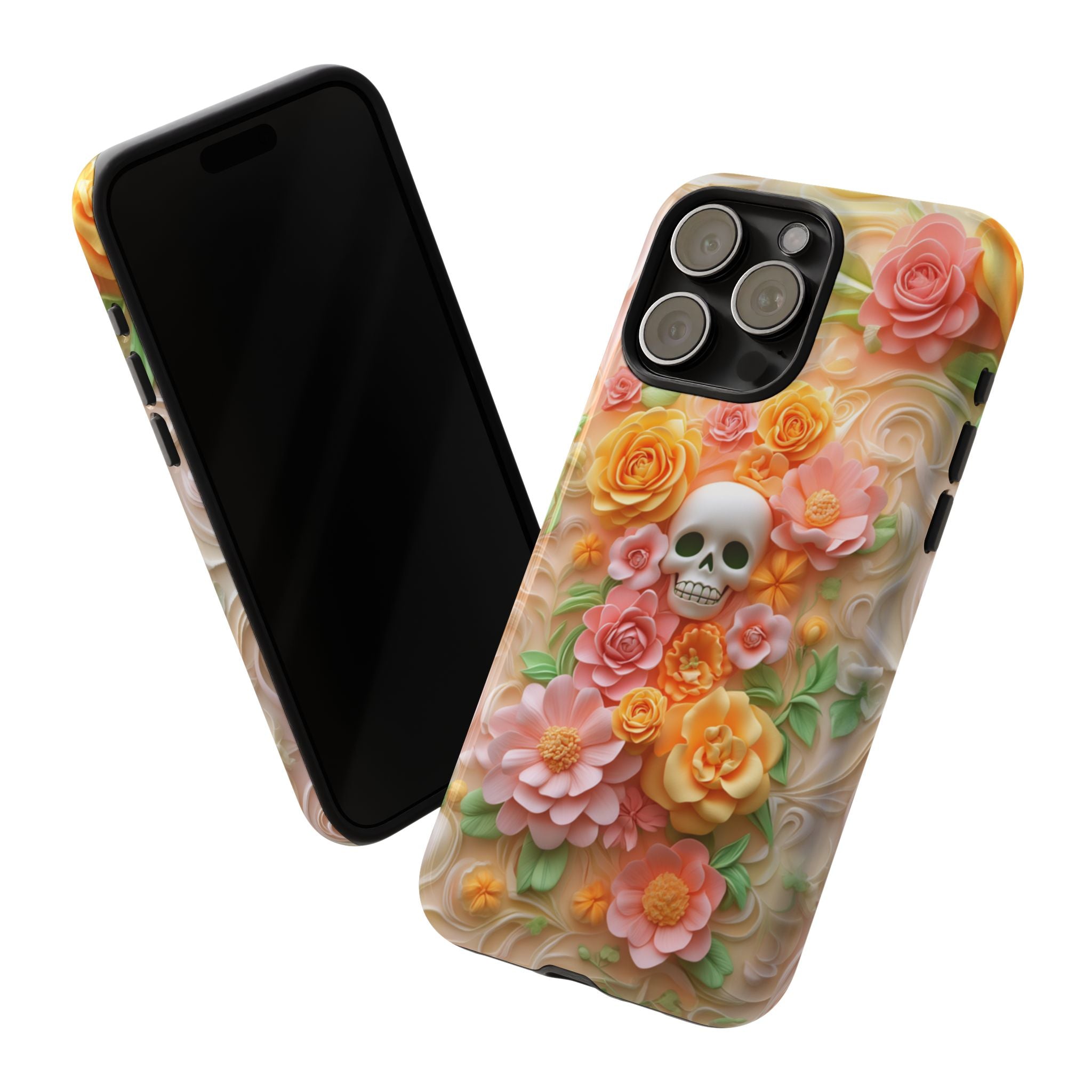 Flowers & Skull Cute iPhone Case