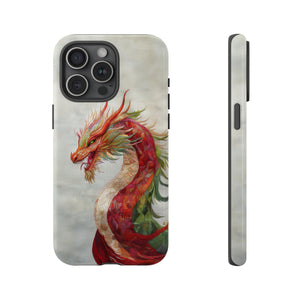 Embroidered Effect Dragon iPhone Tough Case, Fantasy Phone Case
