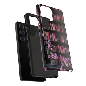 Pink Floral Bookshelf Samsung Phone Case