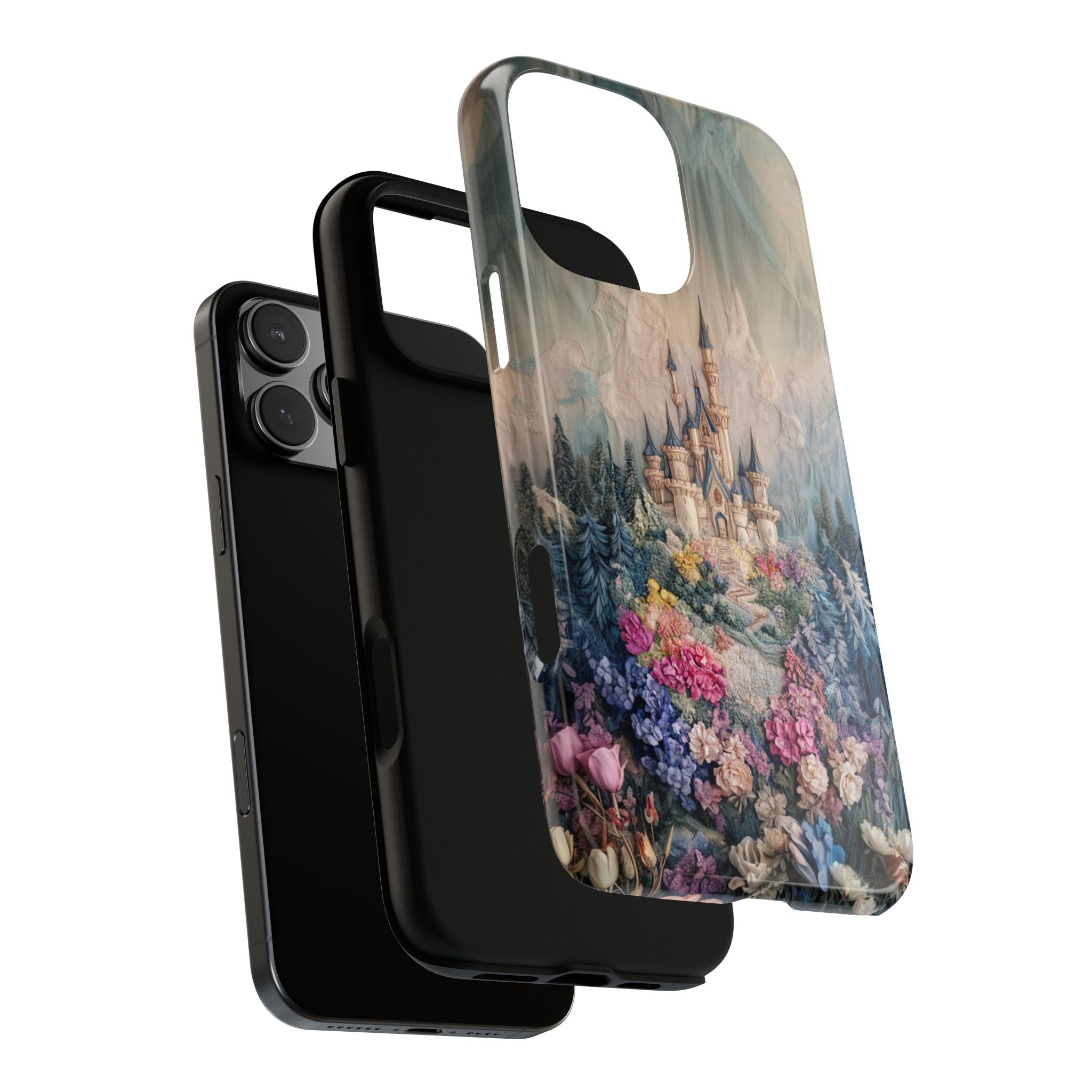 Embroidered Effect Castle iPhone Tough Case, Fantasy Phone Case