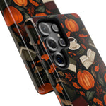 Load image into Gallery viewer, Cozy Fall Pumpkin, Books, and Coffee Samsung Phone Case
