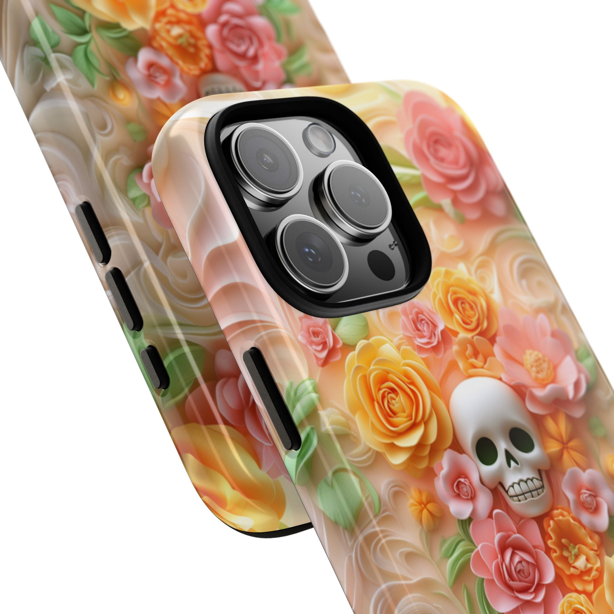 Flowers & Skull Cute iPhone Case